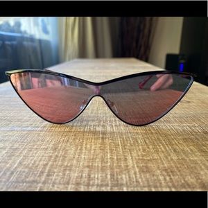 Adam Selman x Le Specs black red cateye sunnies